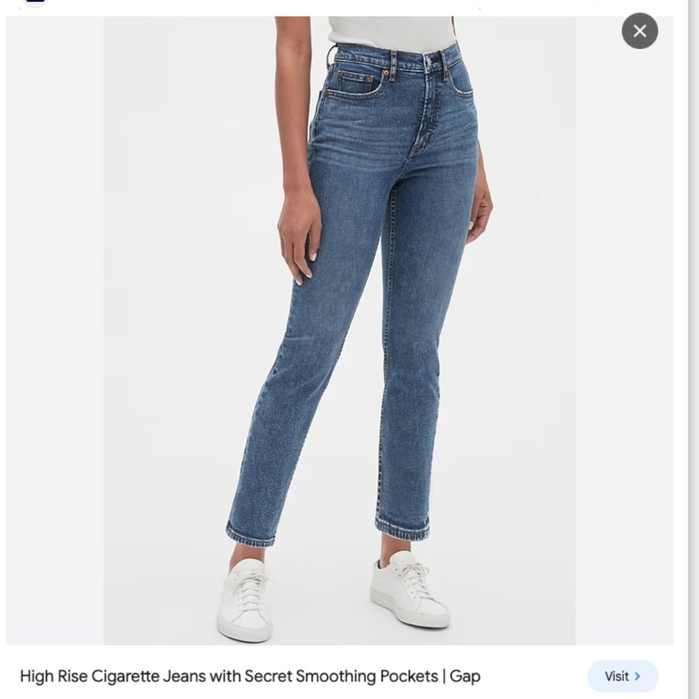 Gap High Rise Cigarette Jeans in Medium Indigo Size 24 Petite